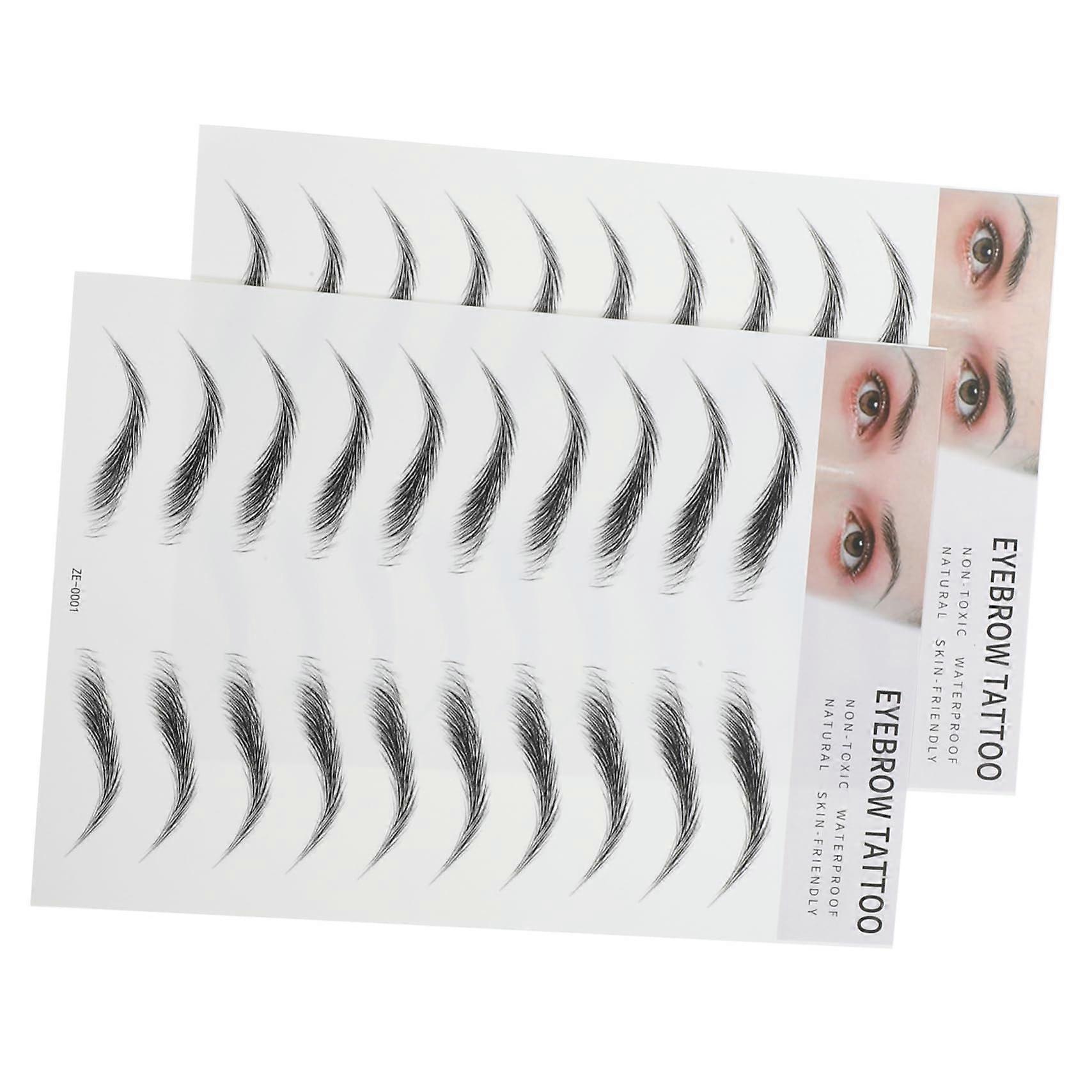 Natural Looking Eyebrow Transfer Stickers, Waterproof Temporary Eyebrow Tattoos for Sparse Brows