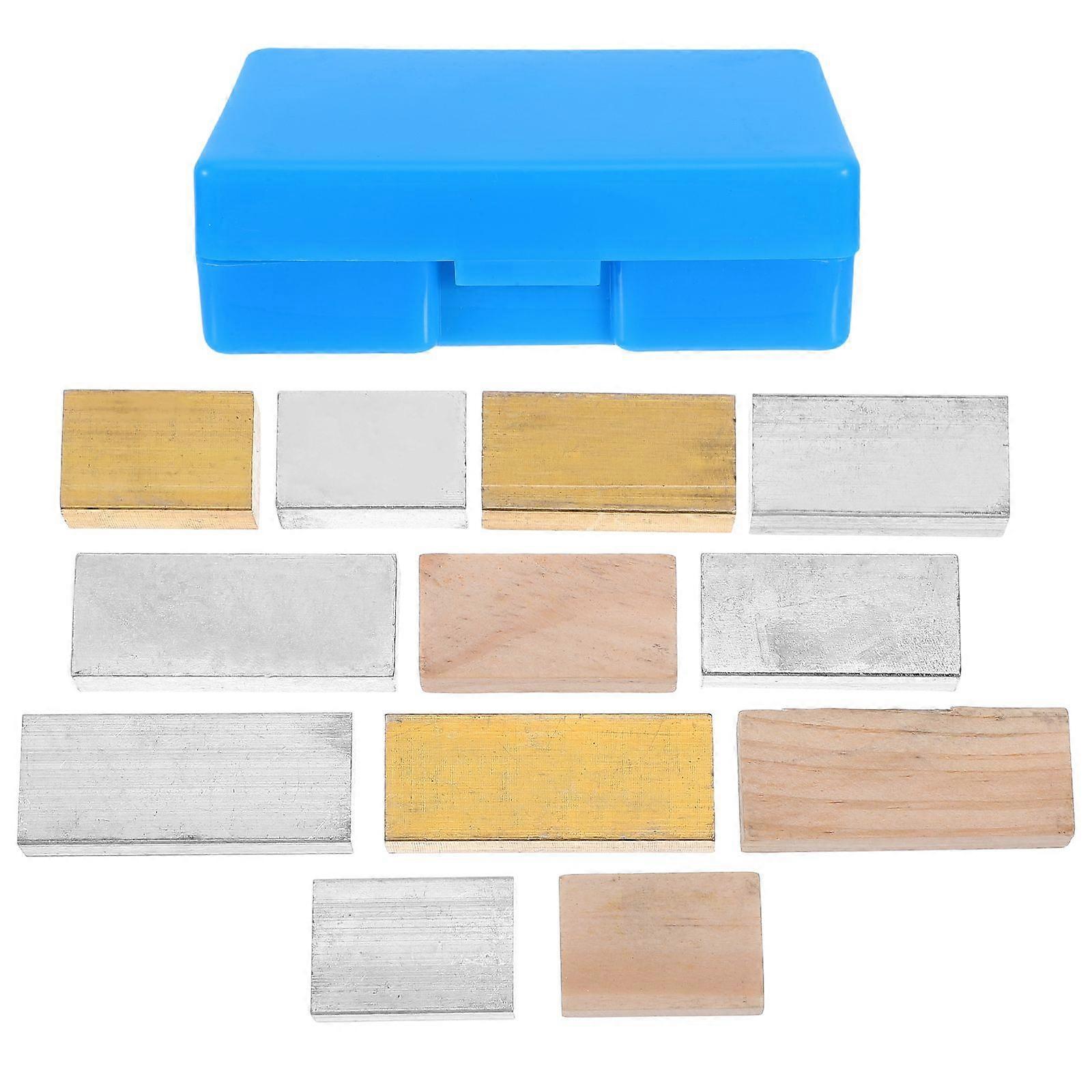 12pcs Physics Lab Teaching Tool: Density Cube Set for Specific Gravity Experiments - Metal and Wood Rectangular Blocks -  Student Experiment Equipment