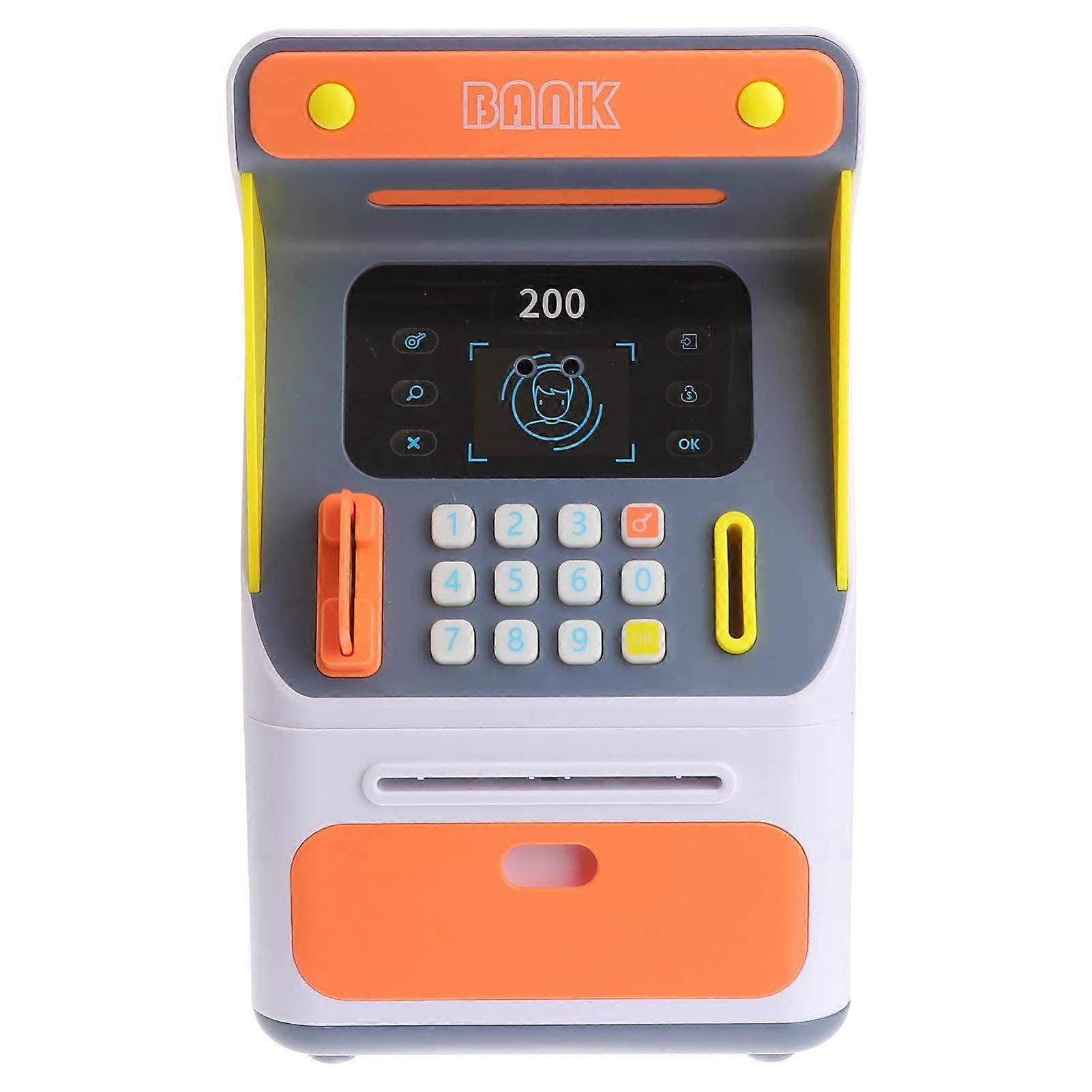 Kids ATM Piggy Bank with Face Recognition Unlock, Adorable Safe Box for Boys and Girls Savings