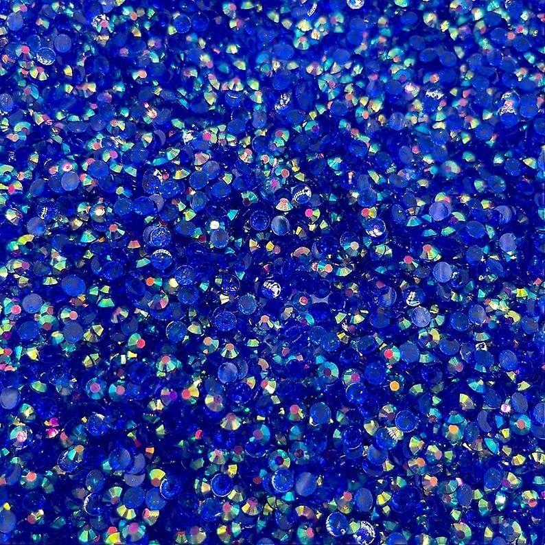 6mm Blue AB Flatback Rhinestones Bulk 200pcs Consistent Size for Crafts and Embellishment