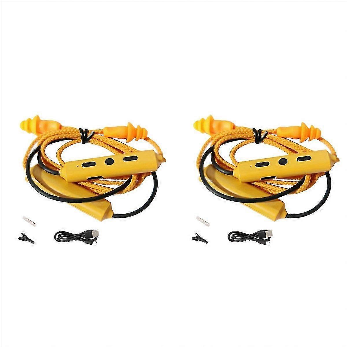 2X Earphone Bluetooth Ear Plugs for Work, Noise Suppression, Hearing Protection,Construction Sites,