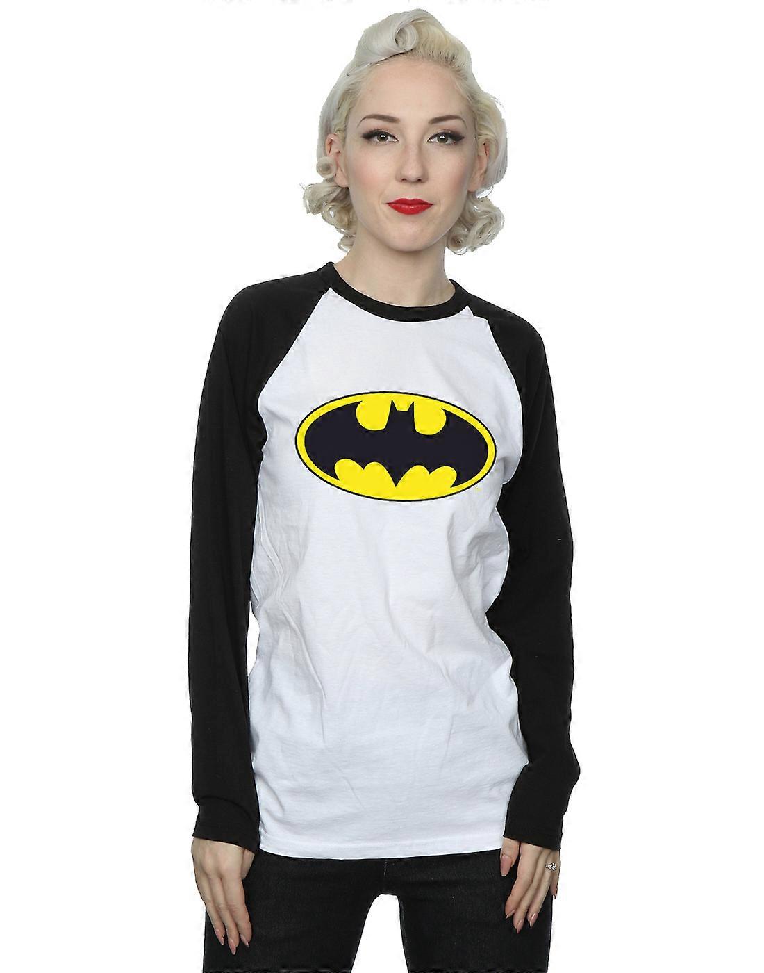 DC Comics Batman Logo Langarm Baseball Damenshirt