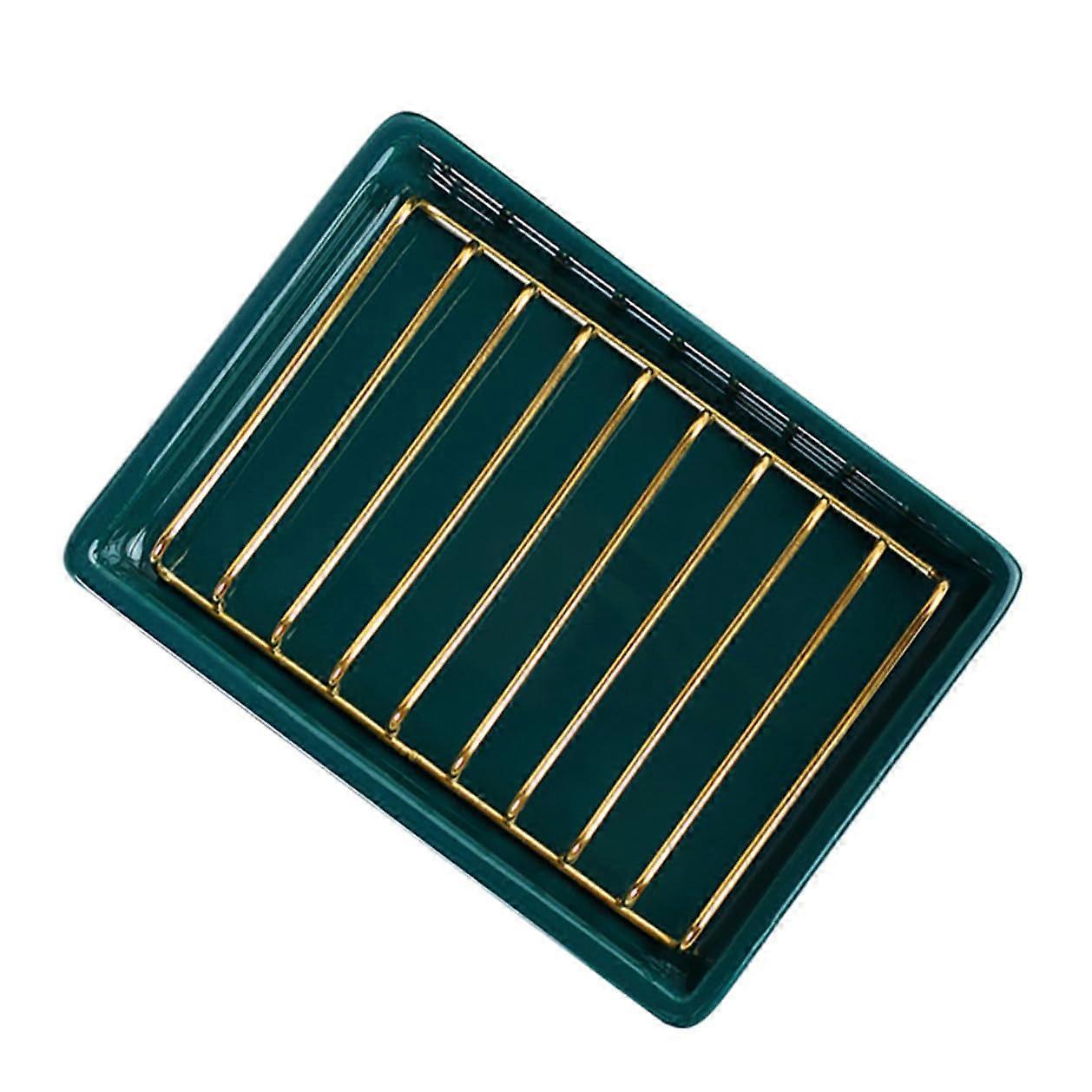 Ceramic Soap Dish with Drain Tray  Bathroom and Kitchen Soap Holder Keeps Soap Dry