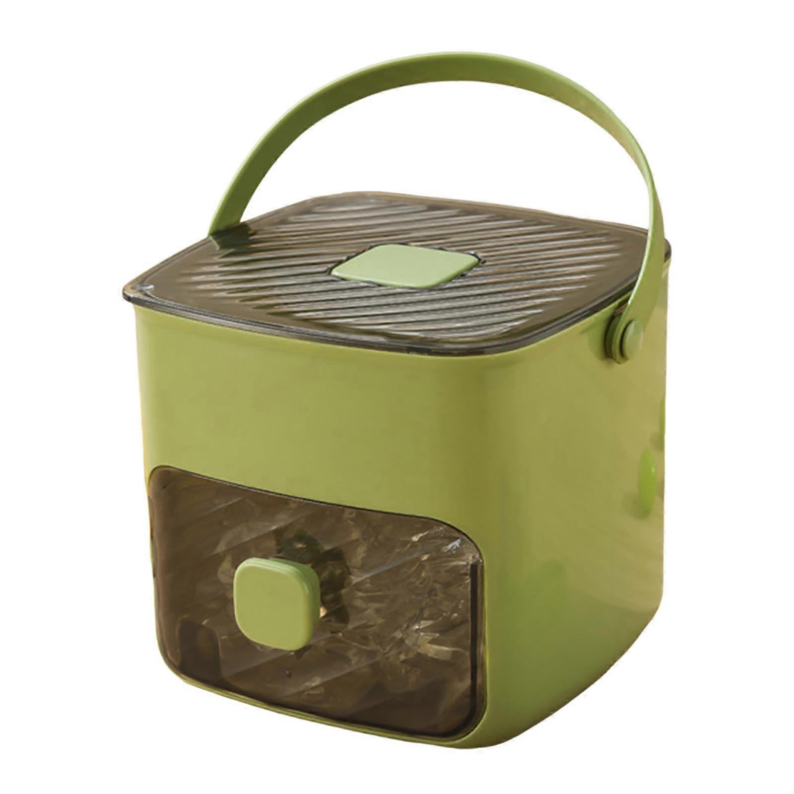 Ice Cube Maker with PushButton Release, Leakproof Stackable Trays for Freezer Camping RV Green