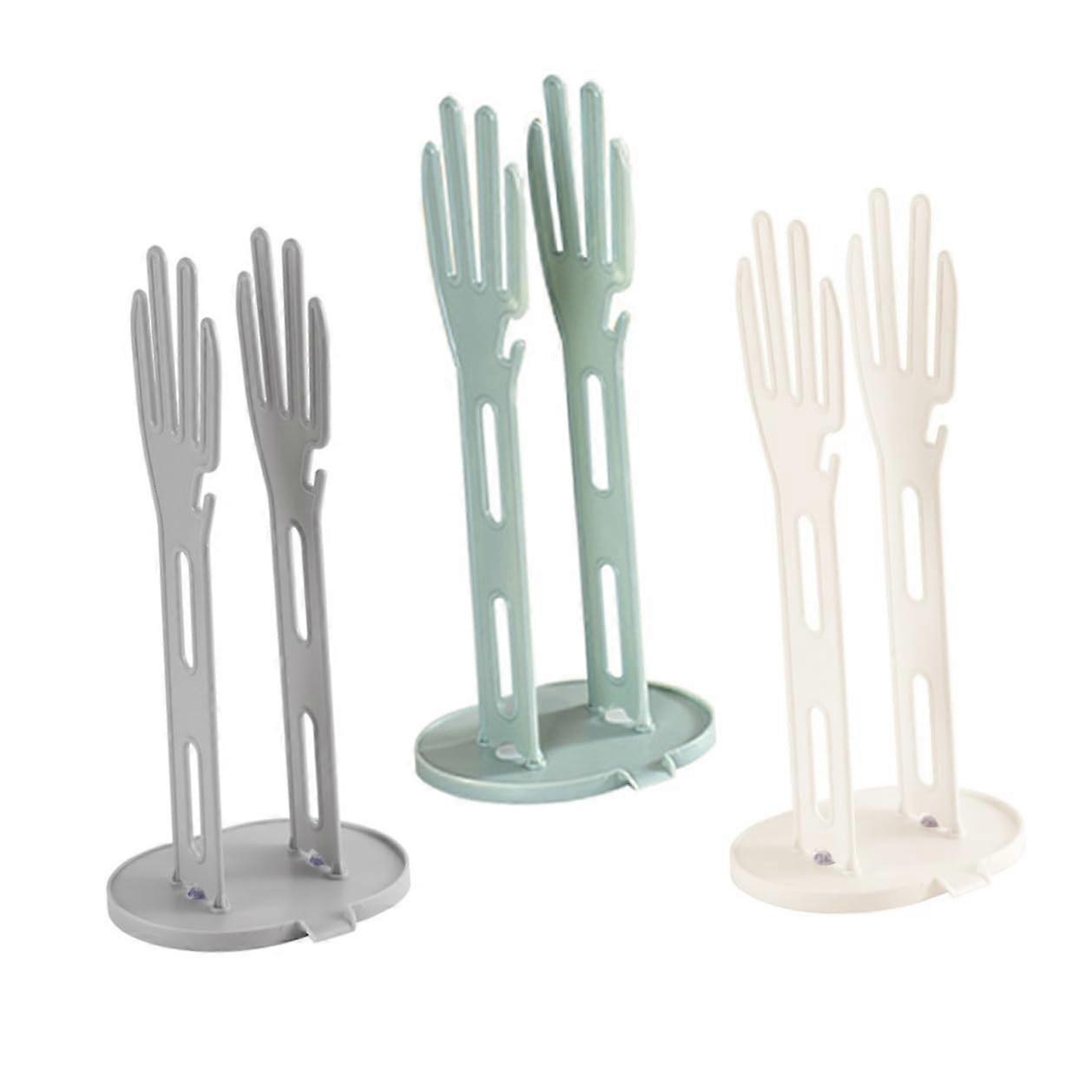 3pcs Kitchen Glove Rack with BuiltIn Drip Tray, Wall Mounted Dishcloth Drying Holder Organizer