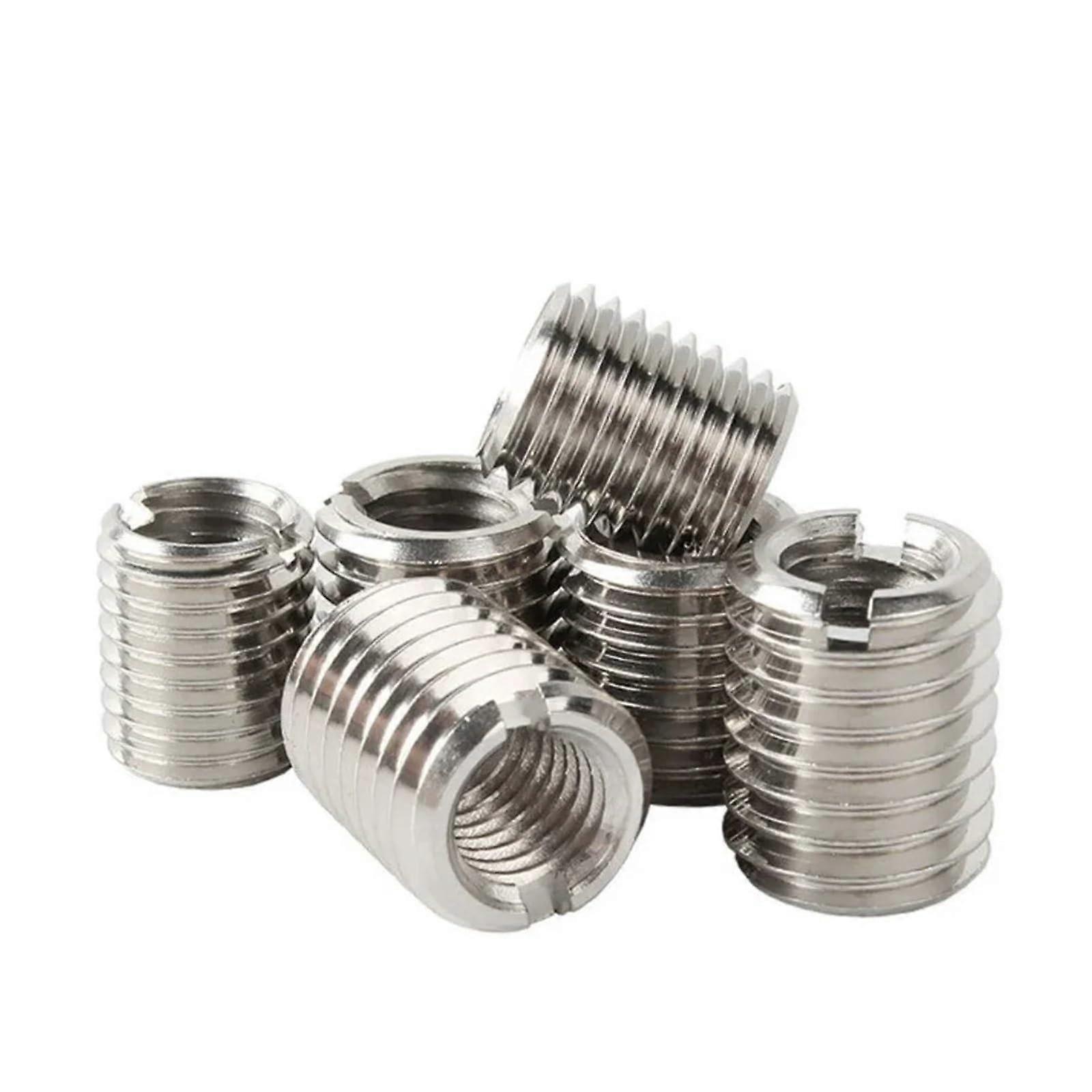 304 Stainless Steel Thread Adapter M2M12 with Slotted Wire Thread Insert Sleeve for Size Conversion M3M5 Coupling Nut Set 10pcs