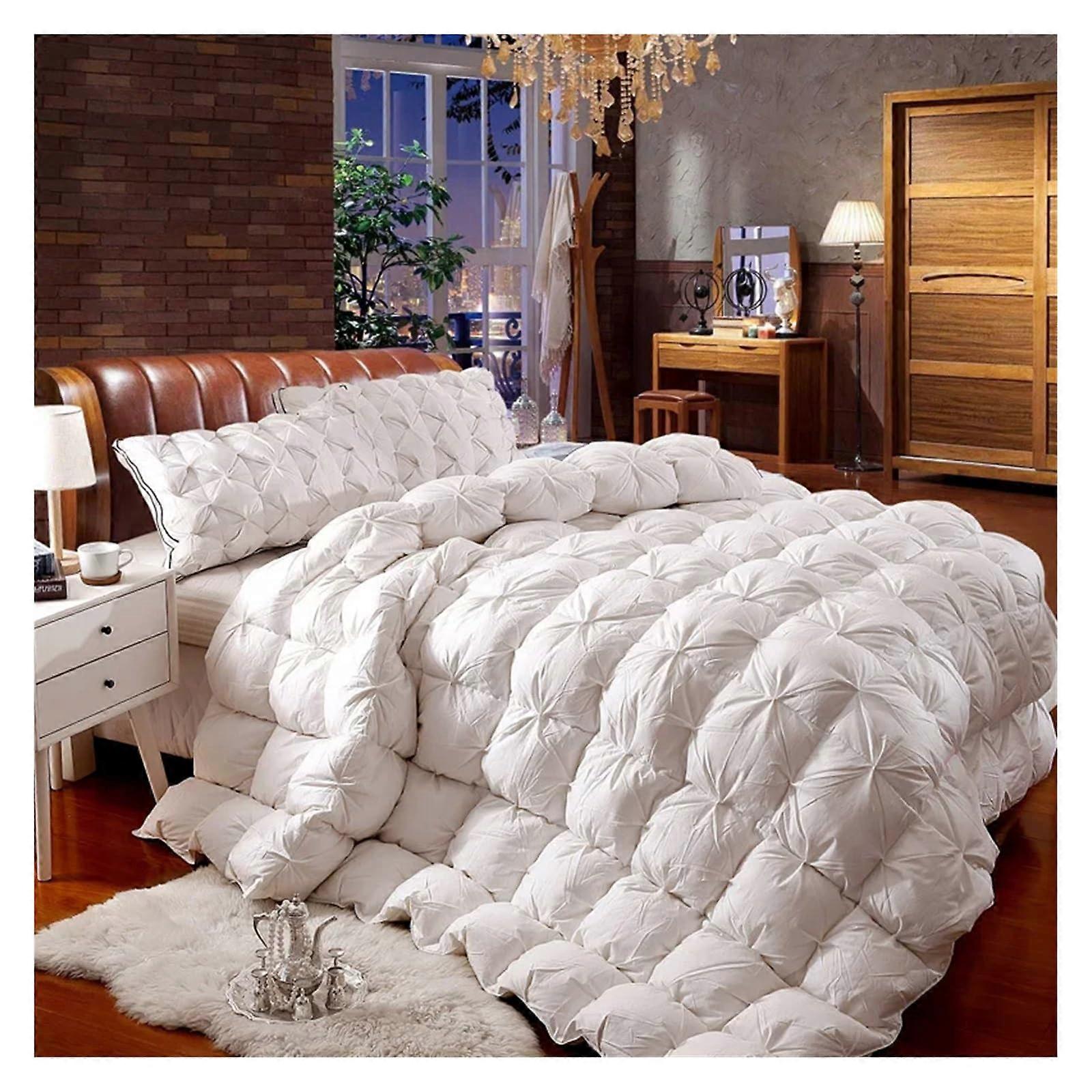 All Season Down Comforter King Size, Cloudlike Soft Cotton Duvet Insert with Even Warmth Insulation