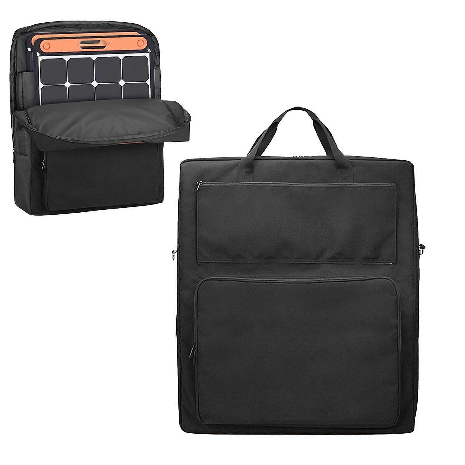 Solar Panel Carrying Case Waterproof Padded Dual Compartment Storage Bag with Shoulder Strap