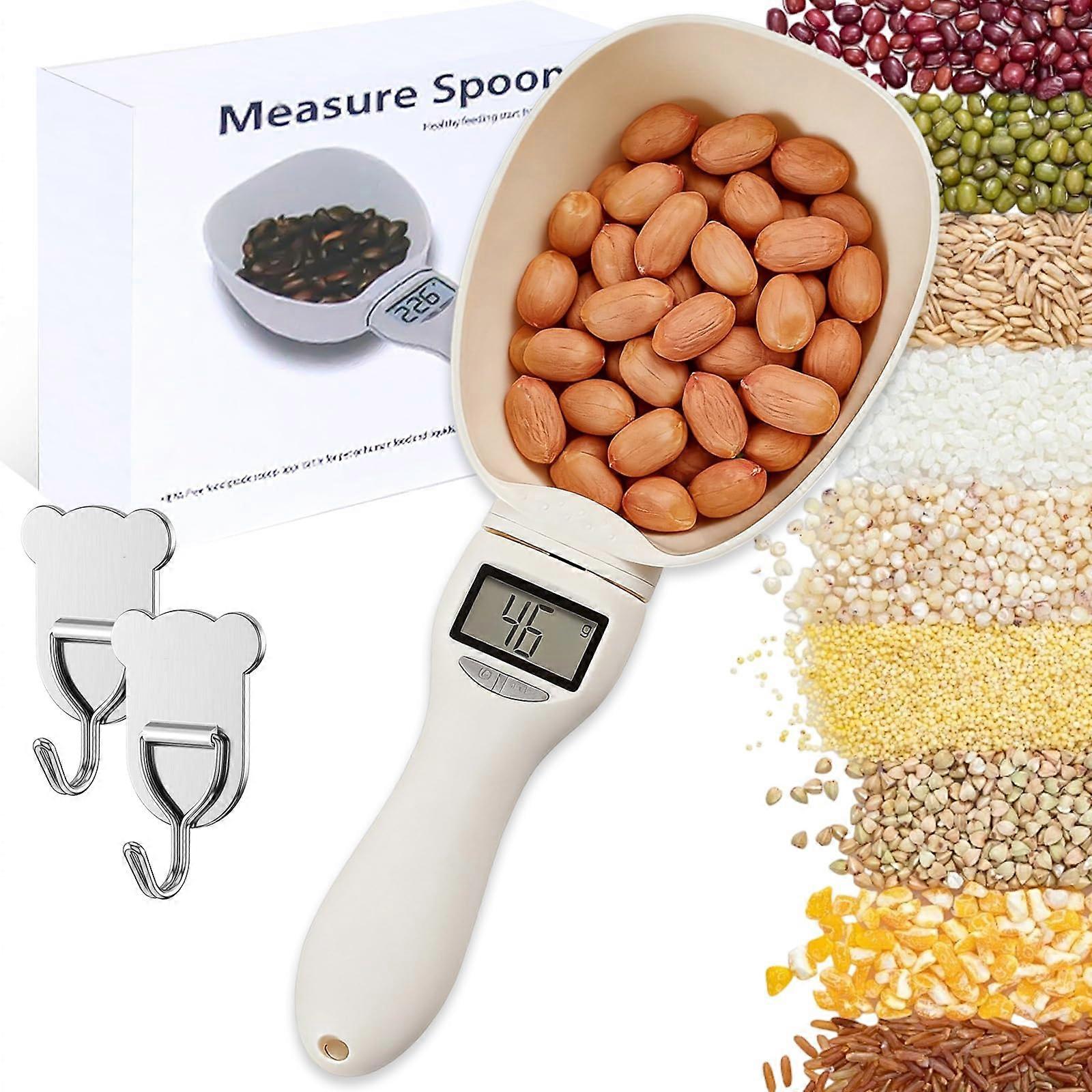 Digital Measuring Spoon Scale with LCD Display,  Precision 2 in 1 Adjustable Kitchen and Pet Food Use (1PC)