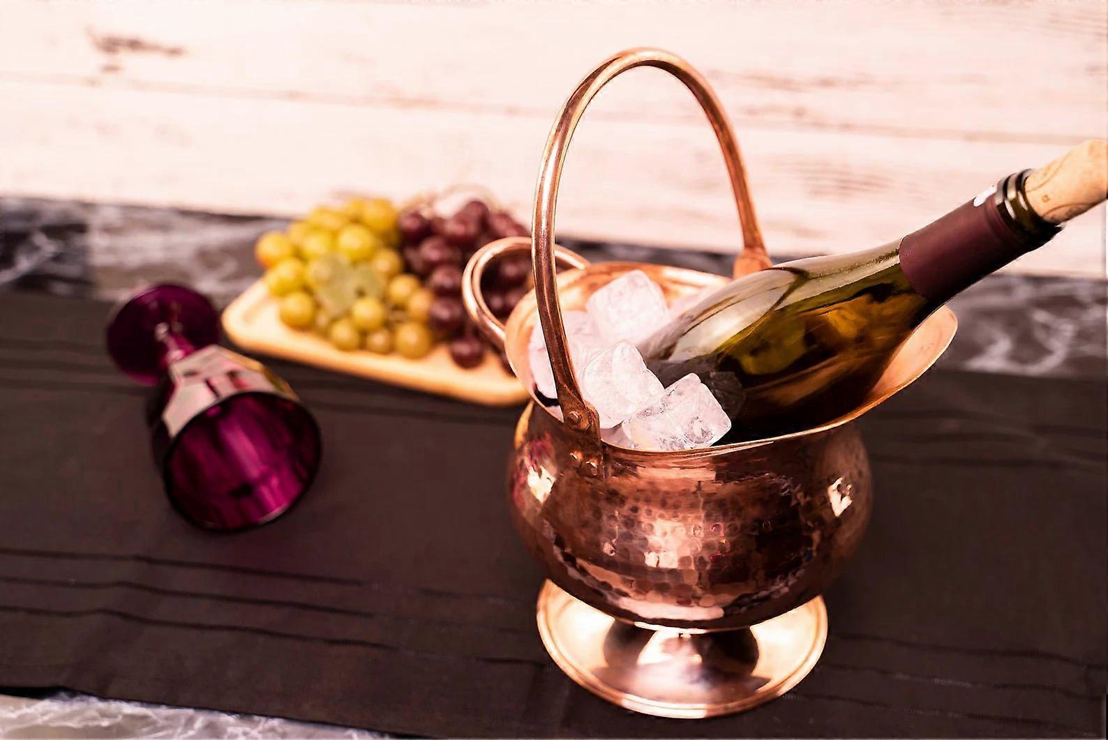 Handmde Copper Ice Bucket | Copper Beverage Pot 100% Solid Copper 210x220 Mm