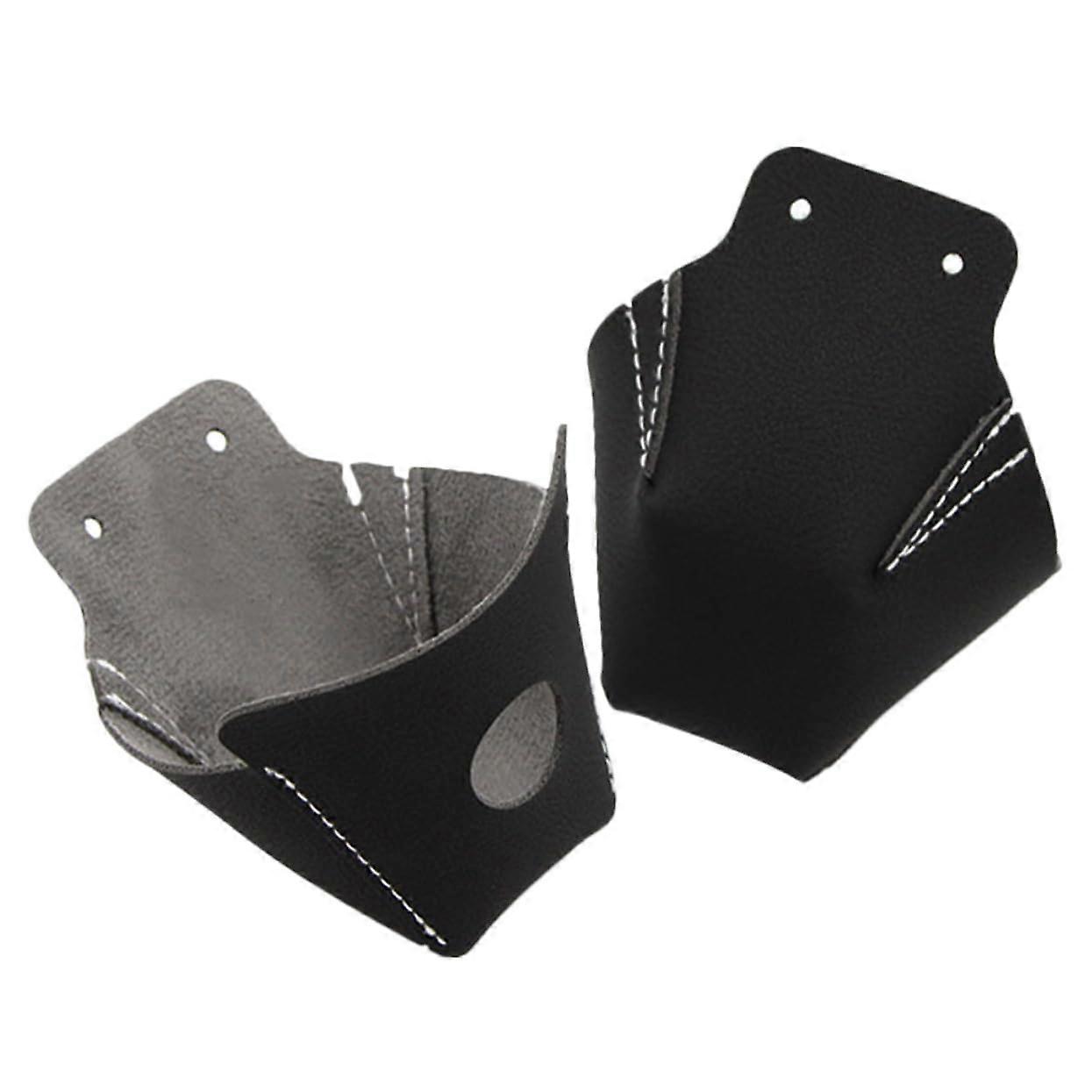 Leather Roller Skate Toe Guards 2Pcs Durable WearResistant Protectors with Secure Fit Design