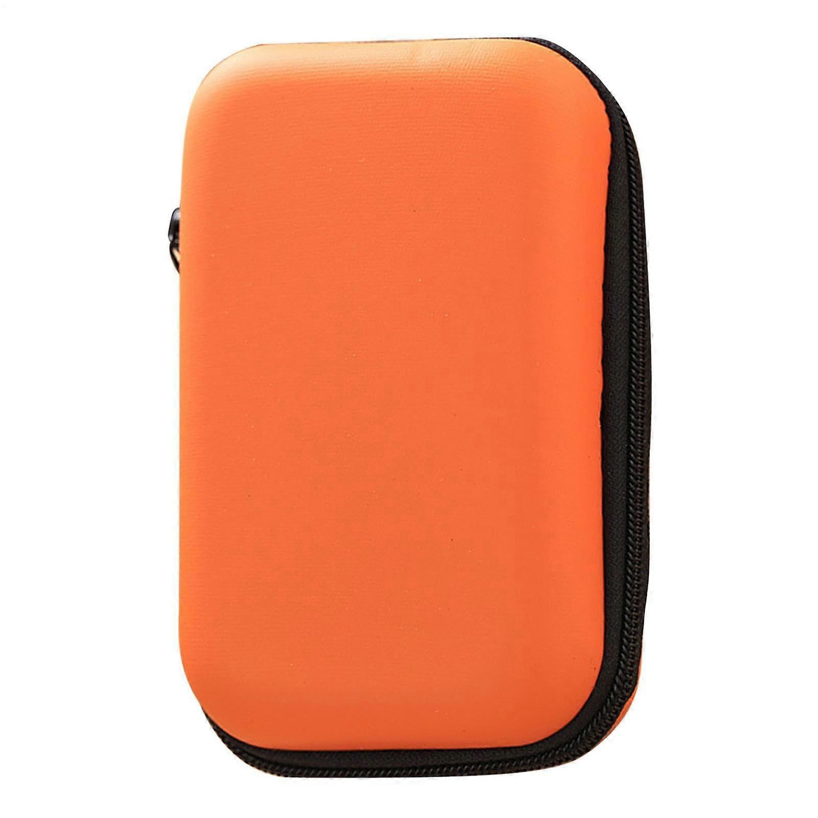 Electronics Organizer with Double Layer PU Leather, ShockResistant Travel Cable Storage Bag, Orange