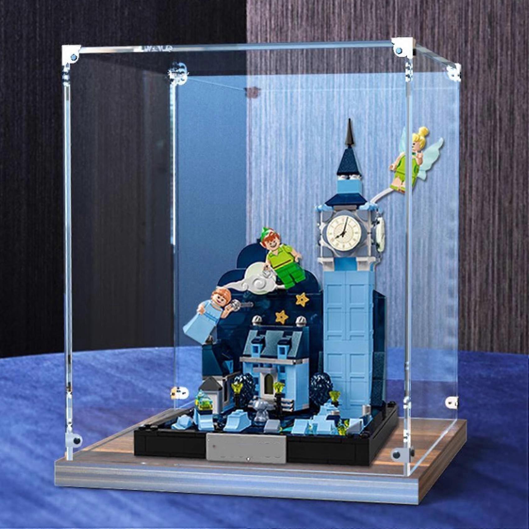 Acrylic Display Case for  43232 Flying Over London, Dustproof Clear Box with Walnut Base