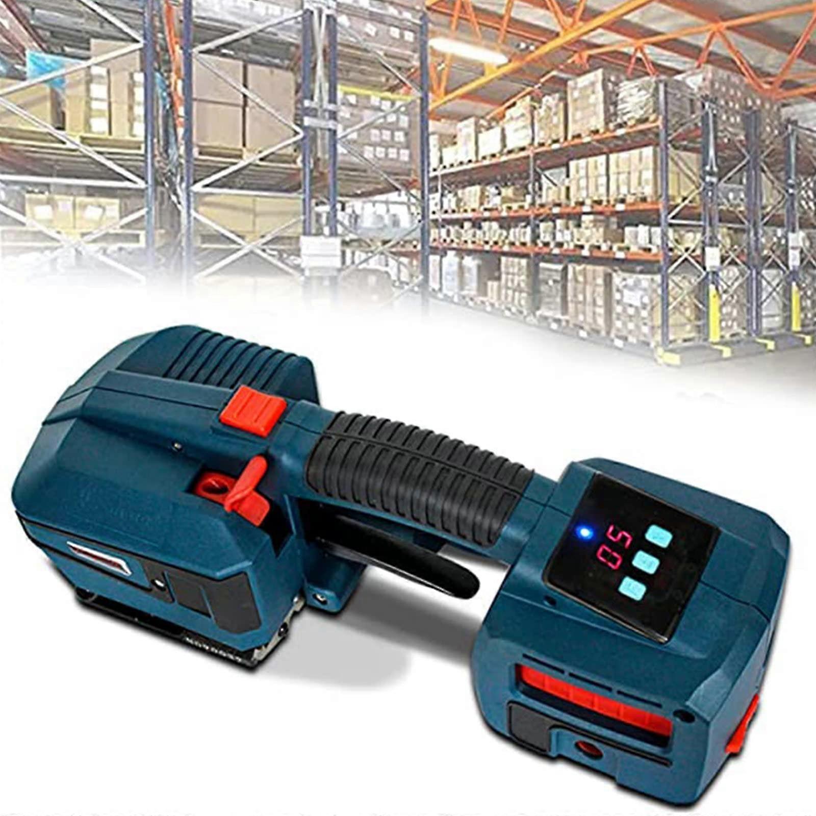 Electric Strapping Machine with 6000mAh Battery, Cordless Tool for PET PP Straps Packaging