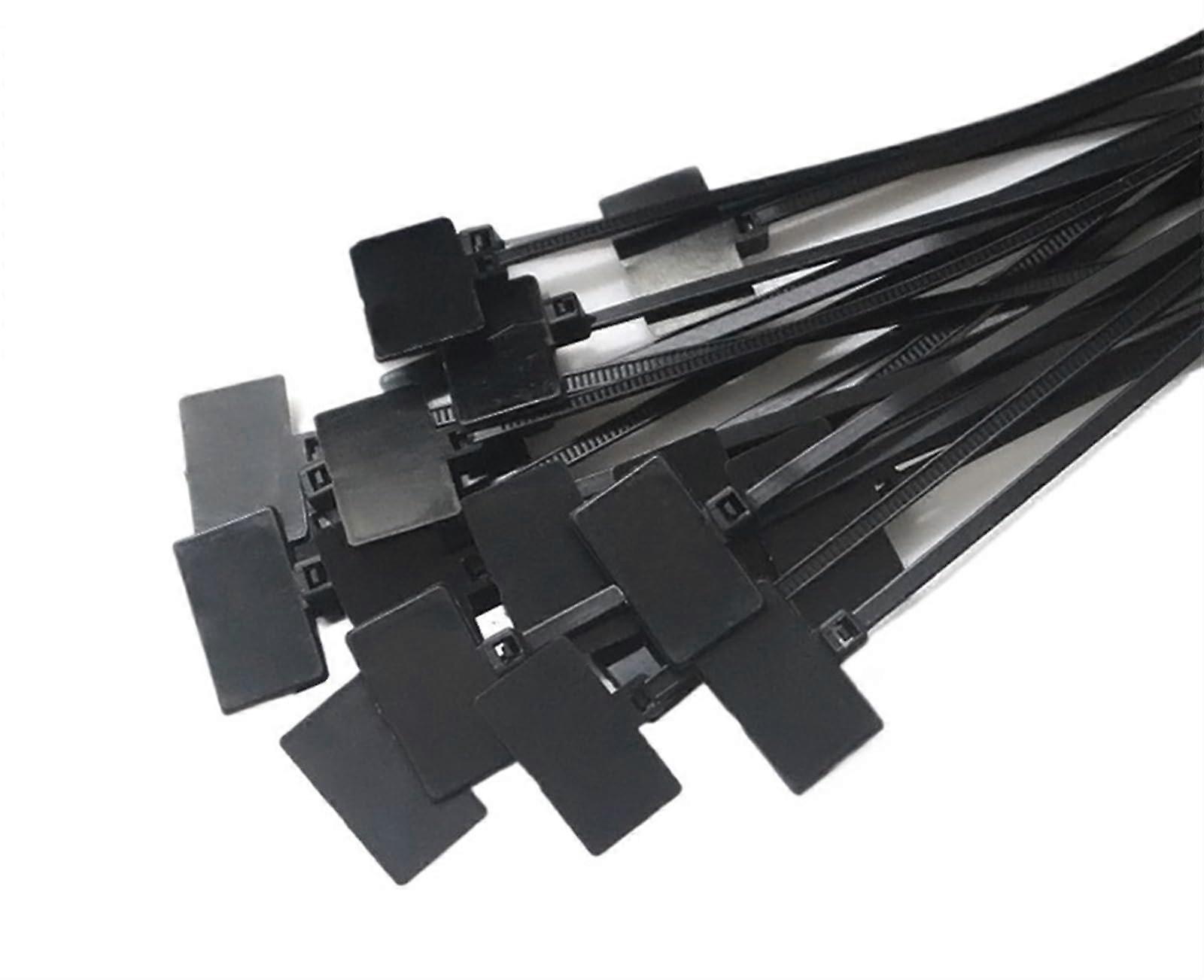 Cable Ties with Labels 4x150mm Black Nylon SelfLocking Wire Marking Zip Ties 100pcs