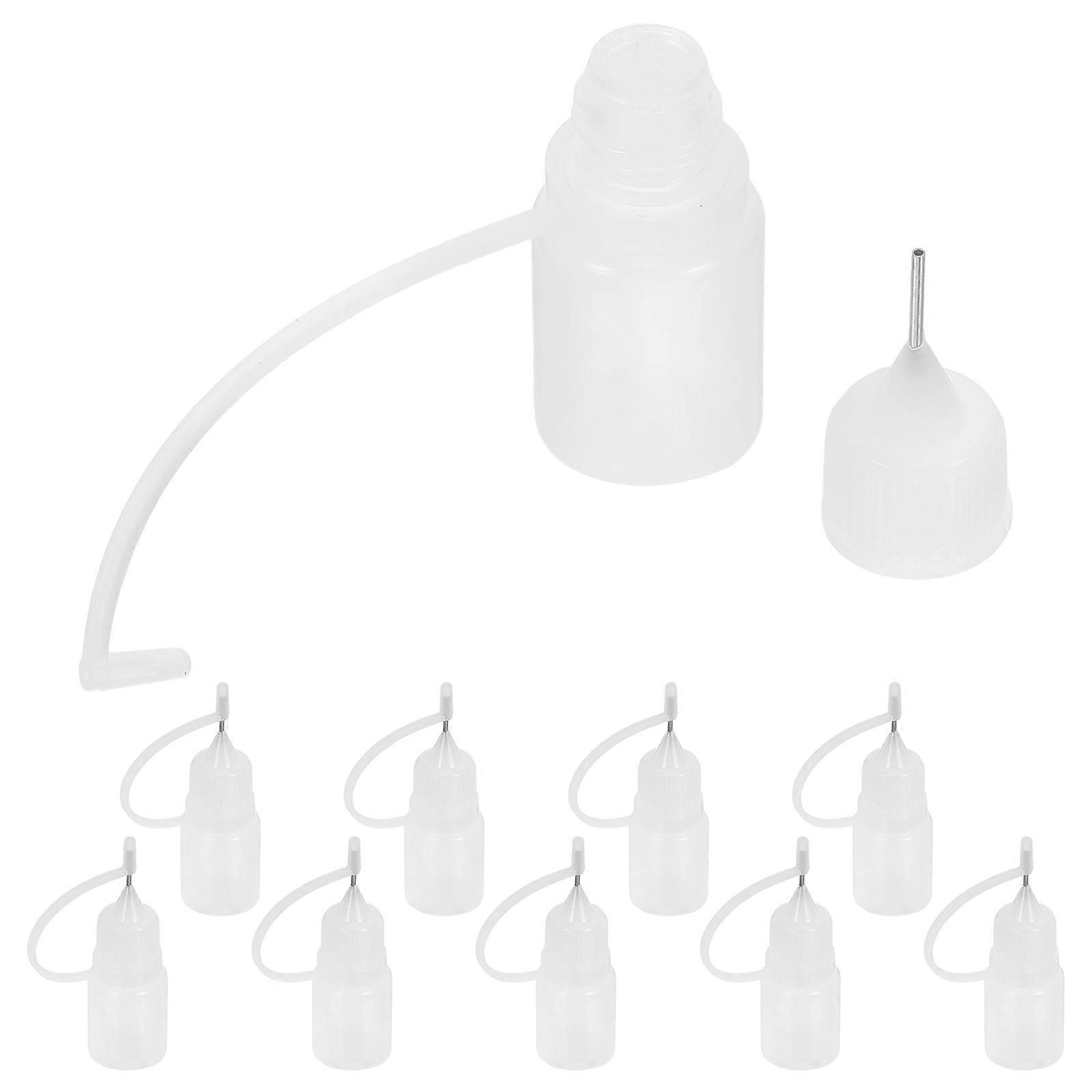 Needle Tip Glue Bottles for Accurate Glue Application 10Pcs White