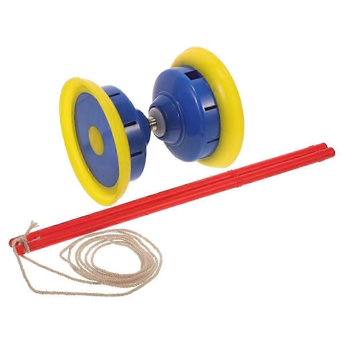 3 Bearing Plastic Diabolo Juggling Toy with Sticks String (Blue)