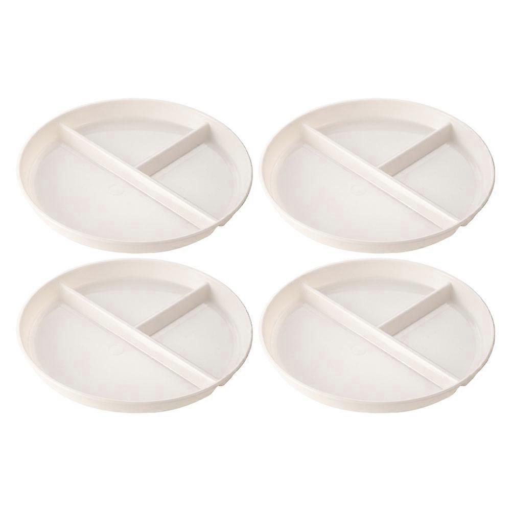 Divided Plate 4Pcs Compartment Plates for Home Food Serving