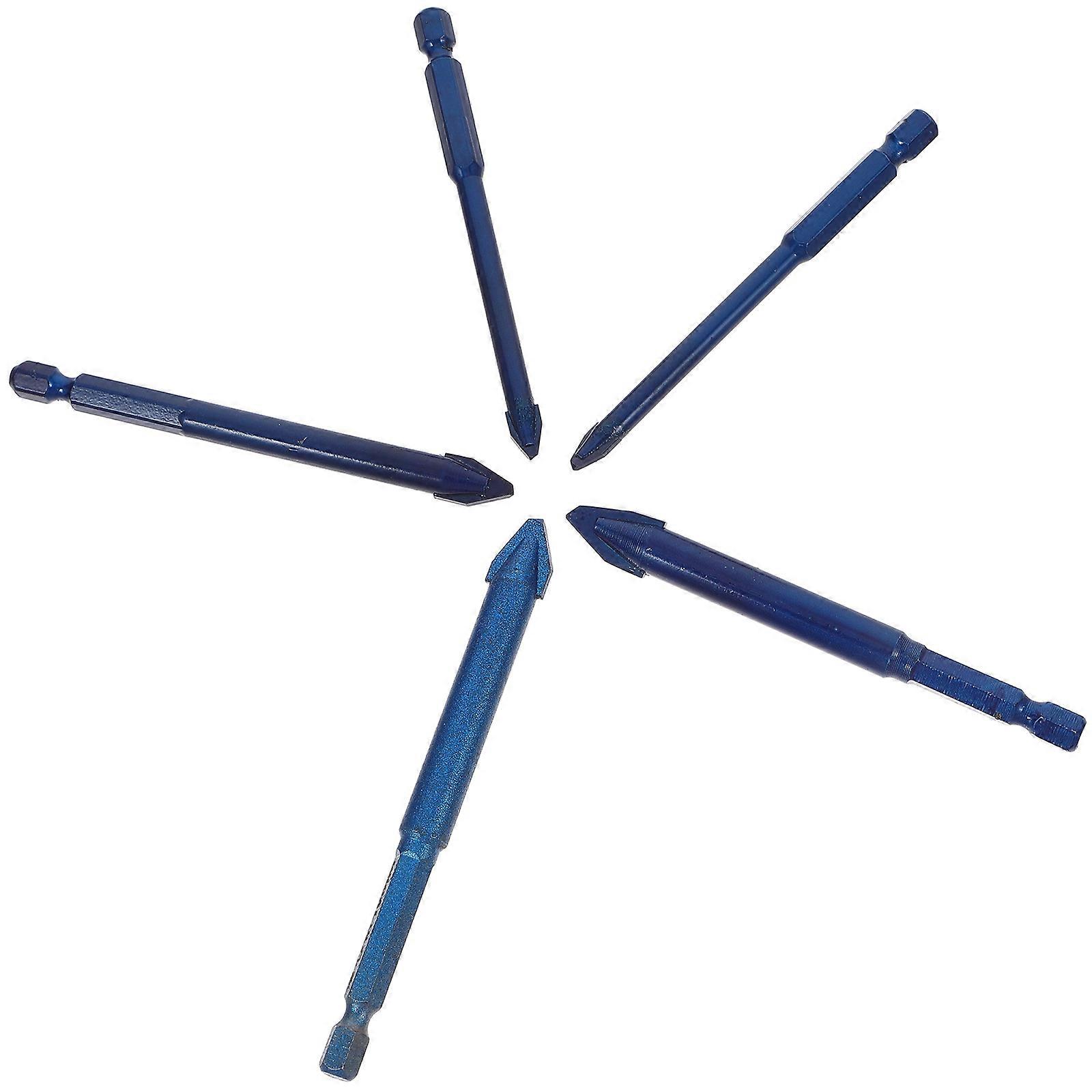5Pcs Blue Eccentric Drill Bits for Drilling Ceramic Concrete Materials