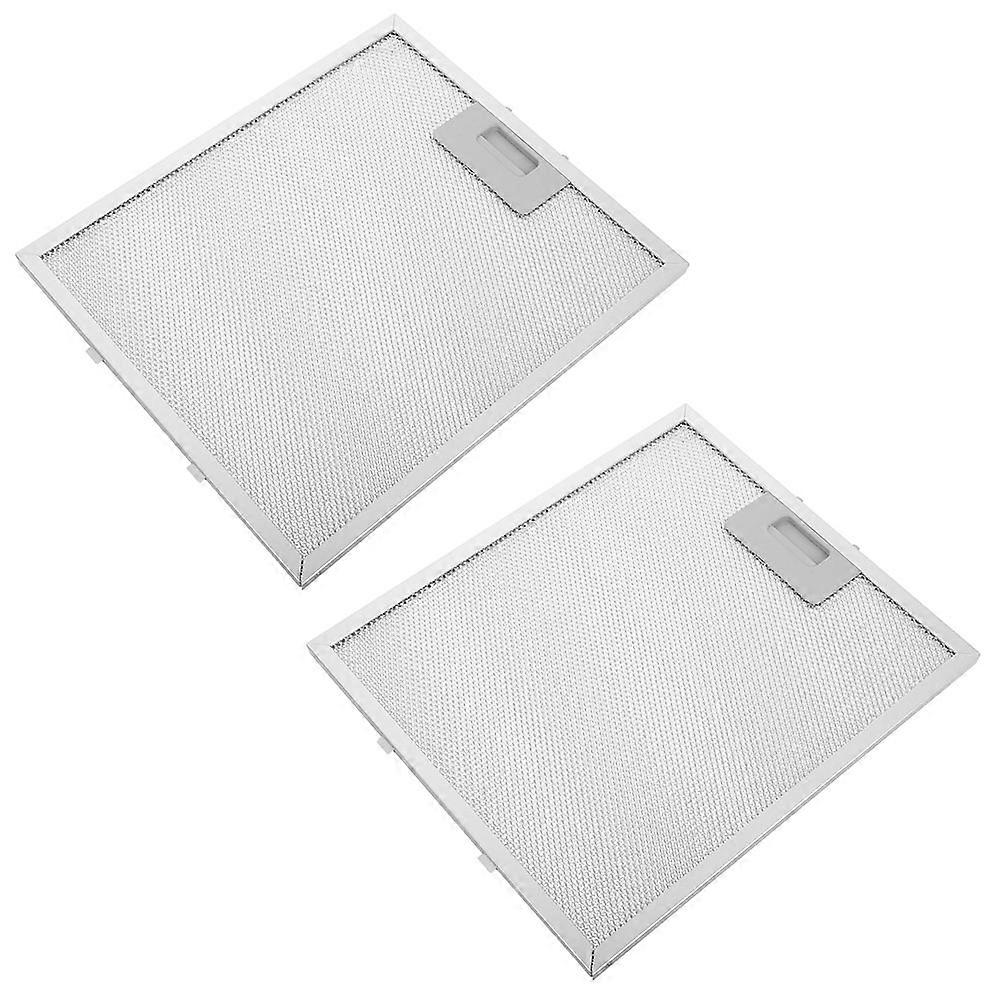 Range Hood Aluminum Filter for Kitchen Grease Control 2Pcs Silver Design