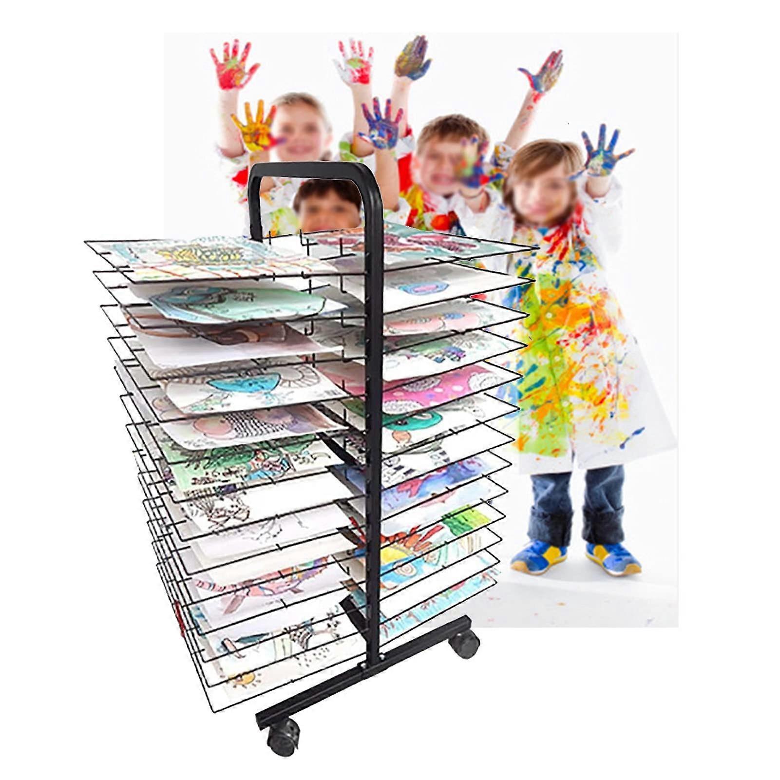 26 Layer DoubleSided Art Drying Rack for Canvas and Paper, SpaceSaving Mobile Design