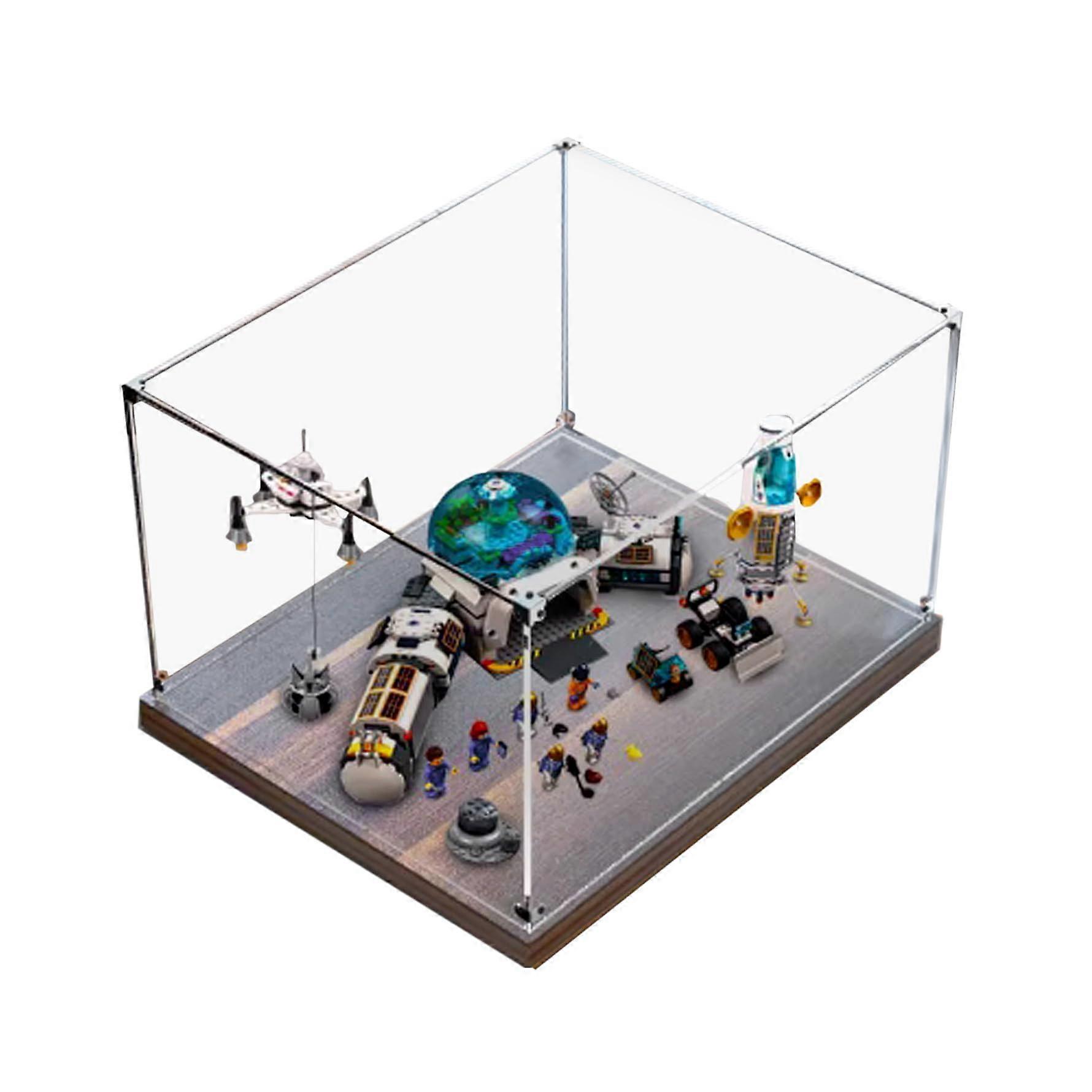 Acrylic Display Box for  60350 Lunar Research Base, Transparent Dustproof Stackable Case
