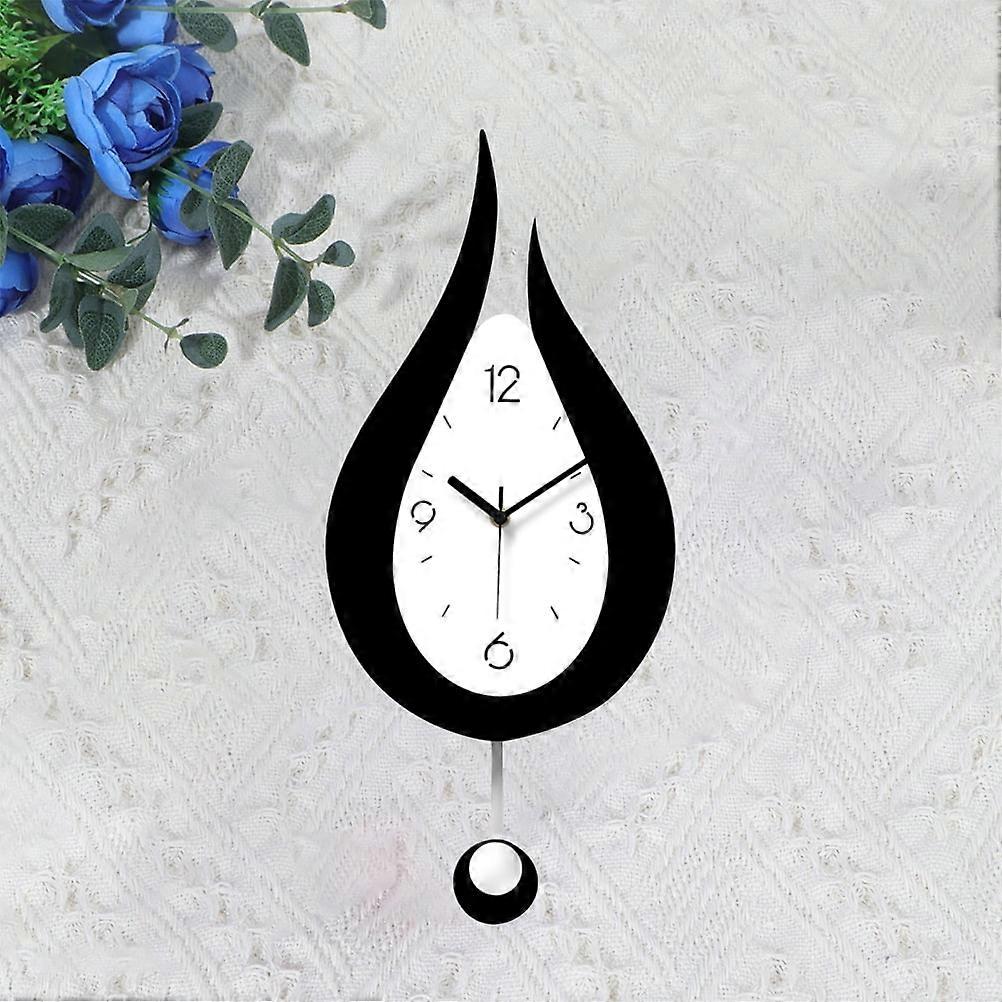 Digital Clock with Temperature Flip Clock Stylish Wall Clock 52*24cm Black