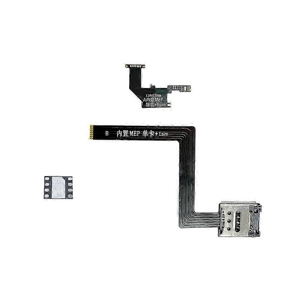 US Version Modified Flex Cable Built-in MEP 1 SIM + ESIM Integrated Solution with SIMHUB IC for IPhone 17 Pro Max Repair
