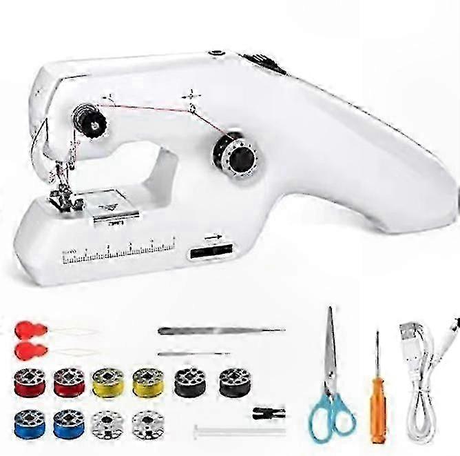 Portable Electric Handheld Sewing Machine with Dual Line Functionality for Quick Repairs and Crafting Projects