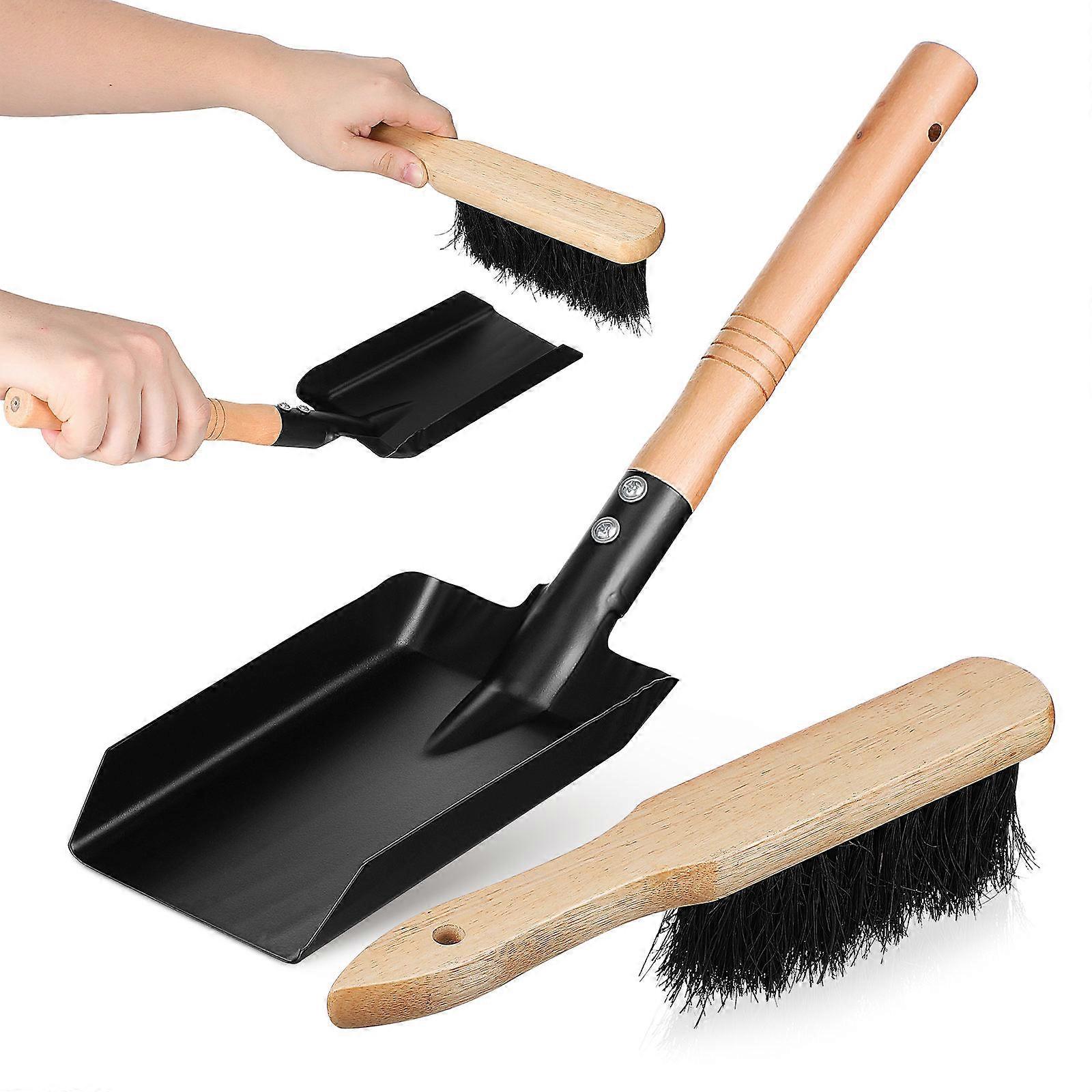 1 set askspade och härdborste för kol, handspade för eldstad