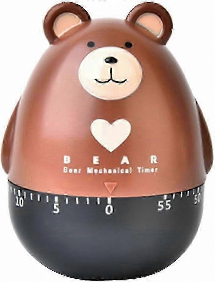 Mechanical Kitchen Timer with Loud Alarm Countdown Clock Cute Cartoon Bear Design Egg Baking Timer for Cooking