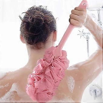 3 Pack Back Scrubber Long Håndtag Bath Brush Soft Mesh Sponge Exfoliating Body Scrub Back Cleaner Loofah Badeværelse Bruser Tilbehør til kvinder og mænd