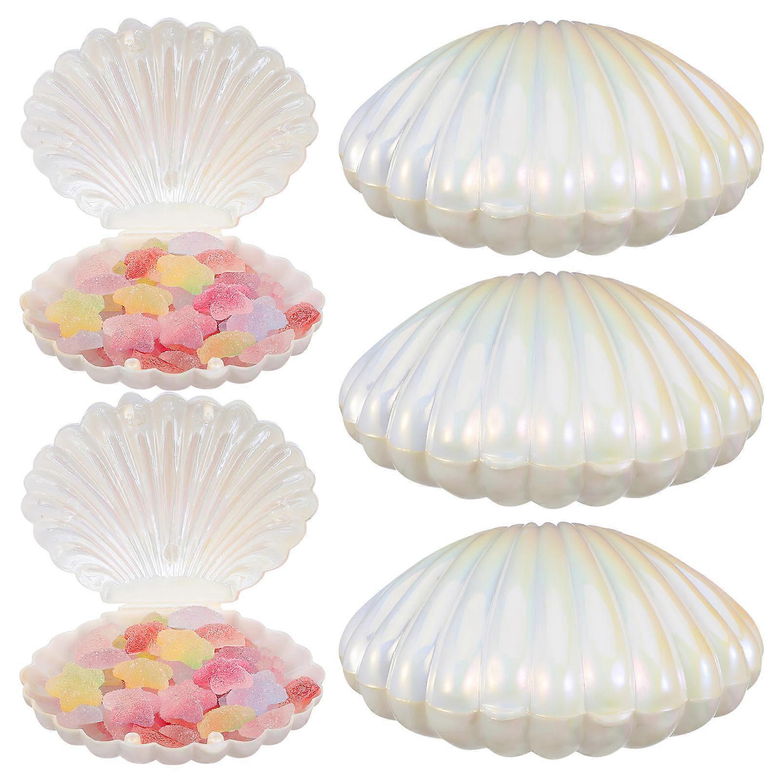 Shell Candy Box White PP Material for 10Pcs Storage Containers