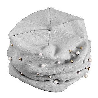 Gorro de lana para mujer, estilo casual, color gris.