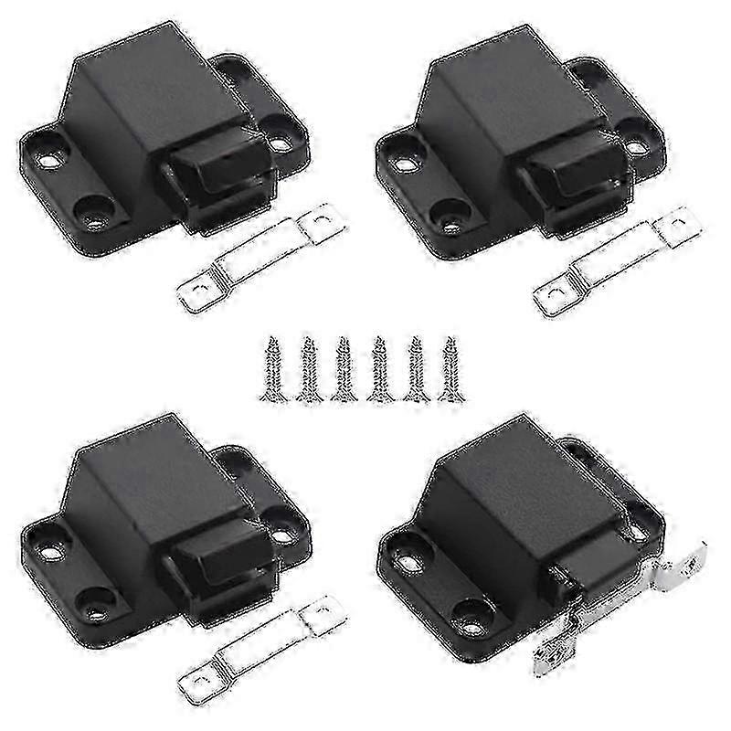 Heavy Duty Push Locks for Cabinets - 4 Pack Self Closing Touch Door Locks Push Pull Lock
