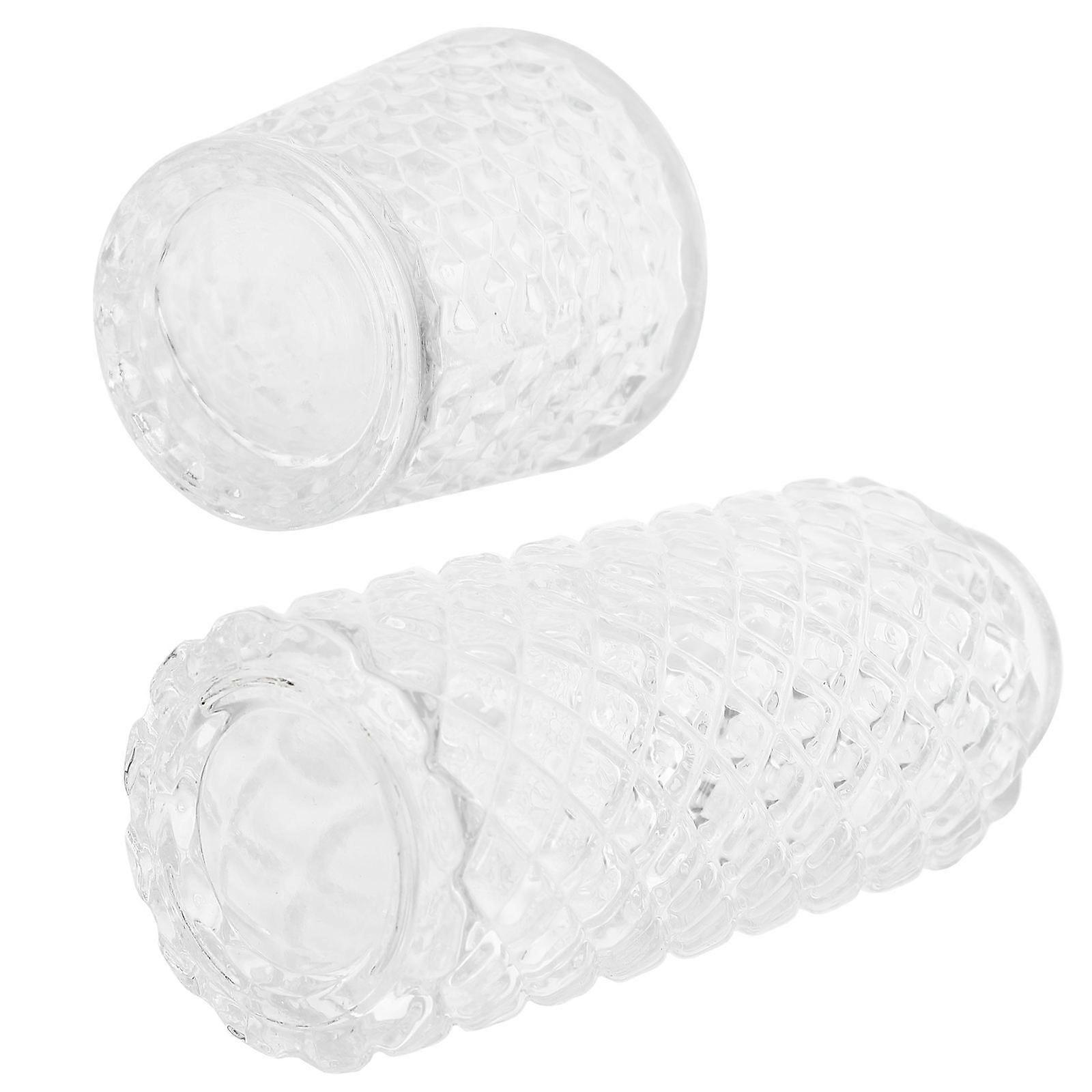 Aesthetic Vase Transparent Practical Diamond Pattern Home Use Gift 2Pcs