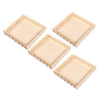 3D Puzzle Organizer Wooden Tray for Storage 4Pcs Durable Beige Wood