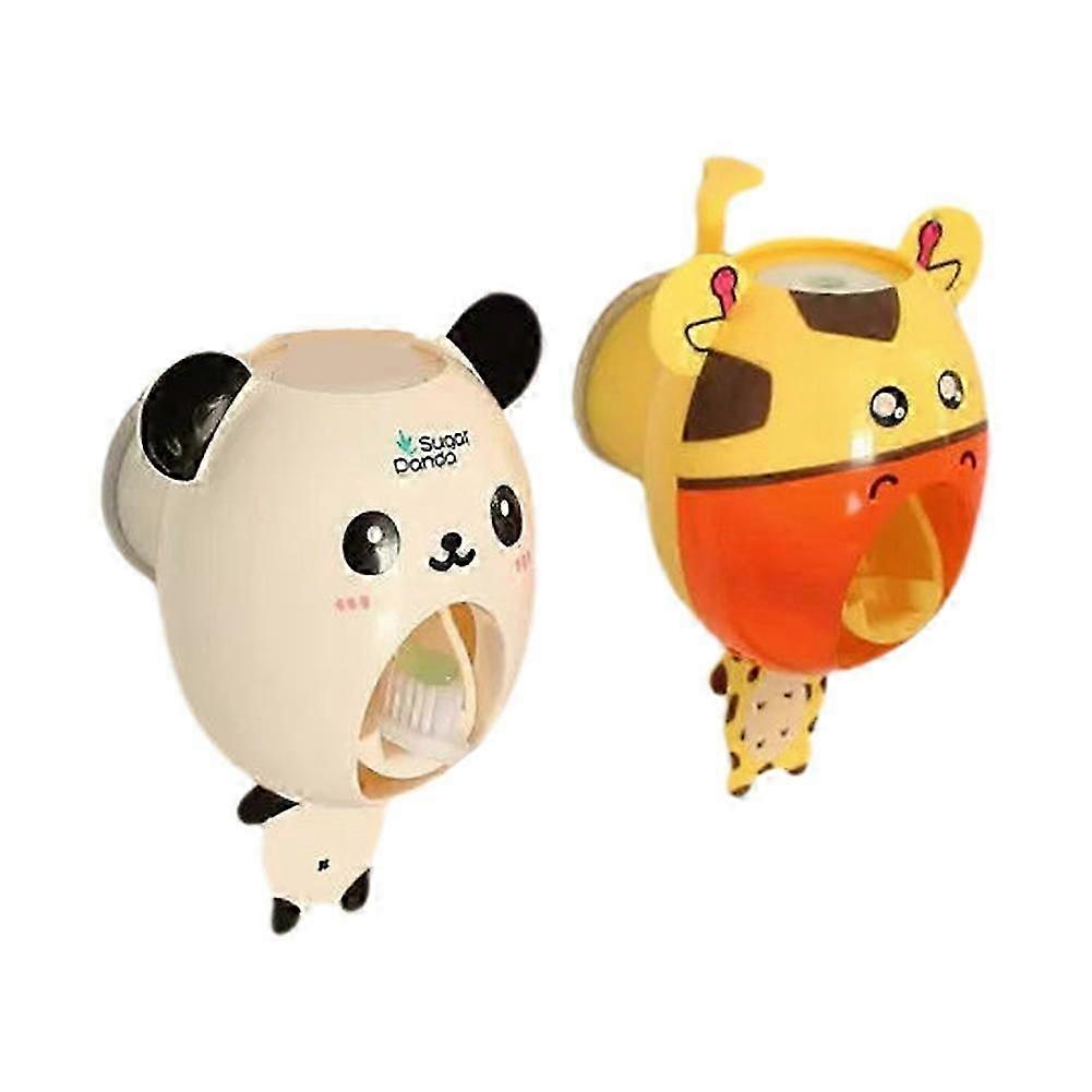 Cute Cartoon Toothpaste Dispenser, Automatic , Wall Mount, Dental Tooth Paste Squeezer Tubes, Child