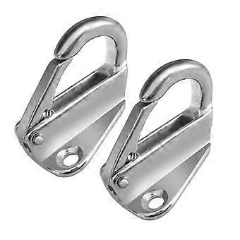 2pcs Marine Grade Stainless Steel Spring Hook Snap Attach Rope Boat Sail Tug Ship Marine (Silver)