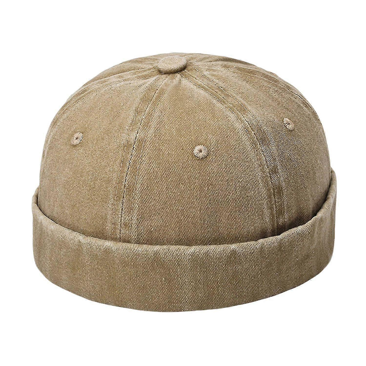 Docker Hat Solid Color Adjustable Breathable Brimless Lightweight Decorative Retro Four Seasons