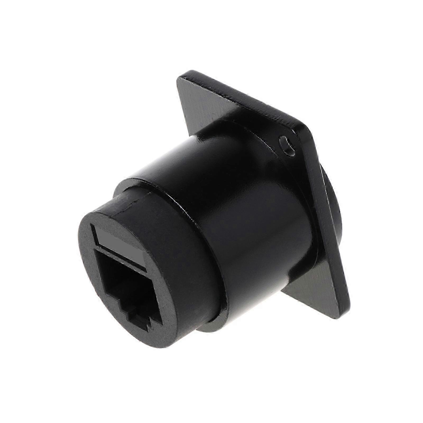 1PC Waterproof Connector Network Ethernet Extension Interface Adapter RJ45 Cat6 Socket D-Type Module Shielded Black