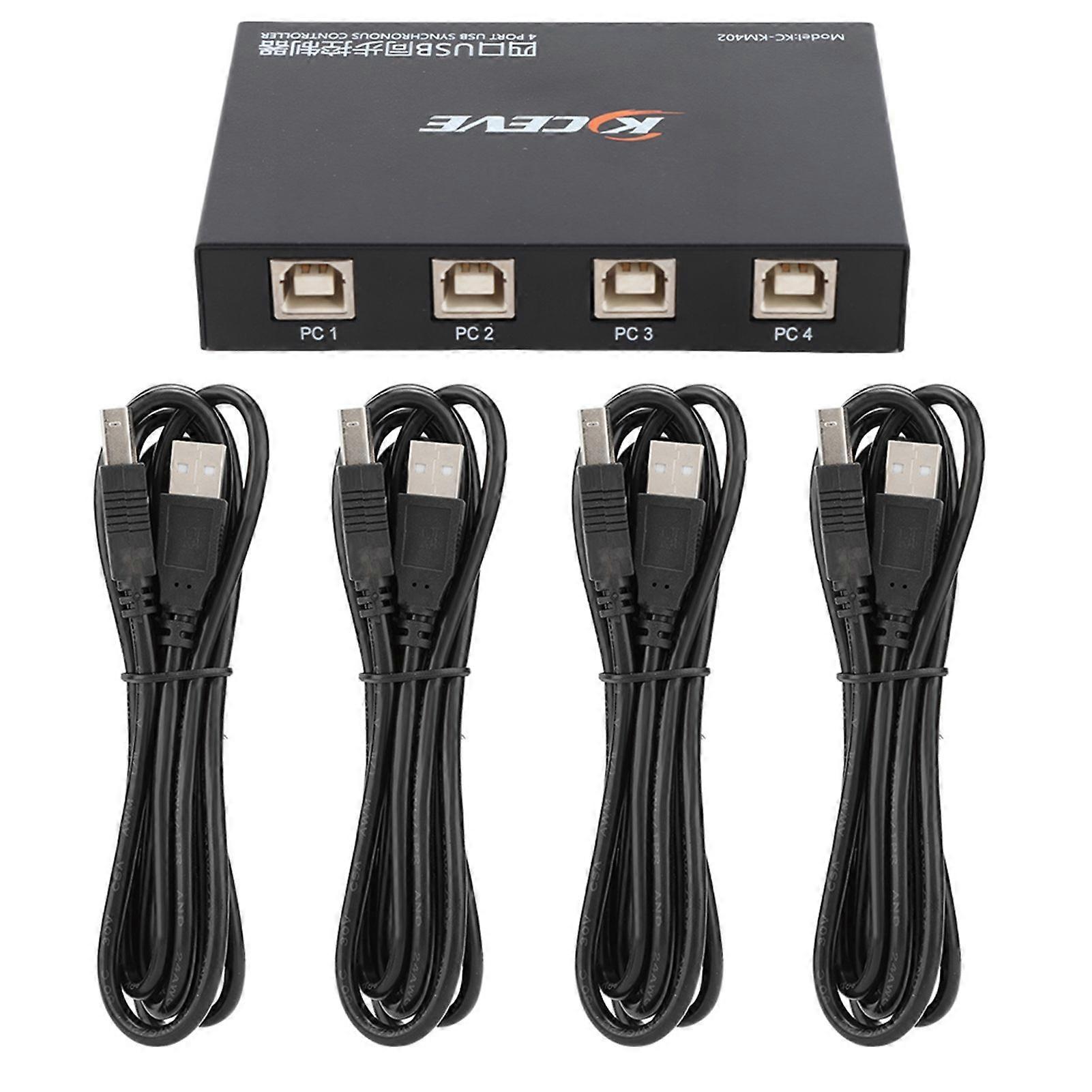 KC KM402 USB2.0 Four Port Keyboard and Mouse Synchronous Controller for Win Linux