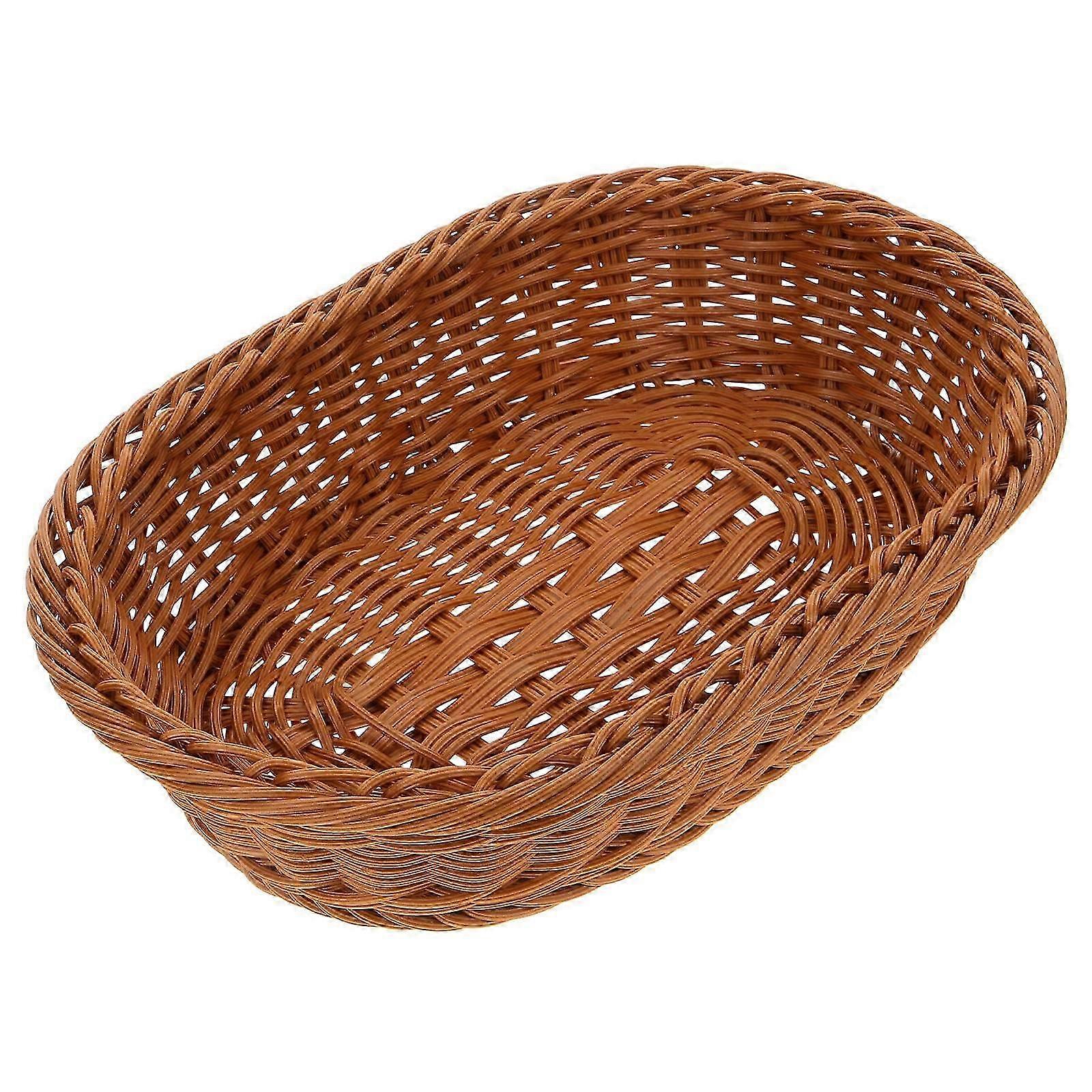 Serving Baskets Woven Bread Basket Brown Rustic Style Picnic Use 1Set