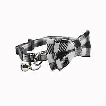 Anti Strangling Katzenhalsband, Katzenhalsband mit Glocke und Fliege, süße Halsbänder für Kätzchen und Katzen, 1 Packung, schwarz