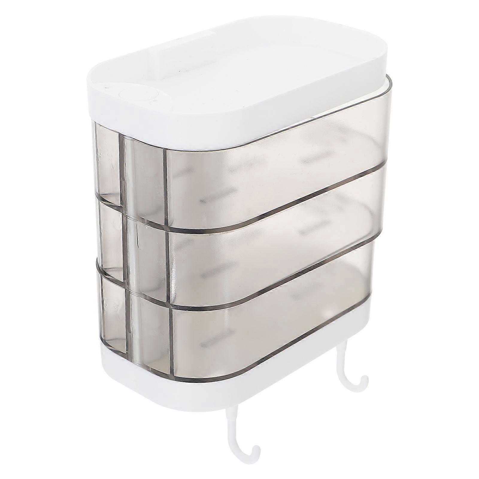 Bathroom Storage Wall-Mounted Soap Box for Drain Use 2Pcs Multi-Layer Plastic