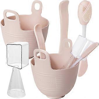 2 conjuntos de silicone máscara facial tigela de mistura máscara facial escova DIY ferramenta de máscara facial para mulheres