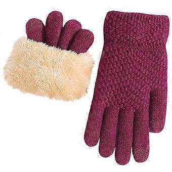 Women's Touchscreen Winter Gloves, Thermal Fleece Lined Warm Knit Driving Gloves for Cold Weather