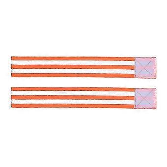 Reflektierendes Armband, wasserdichtes Material, hohe Sichtbarkeit, geeignet zum Gehen, Laufen und Radfahren, verstellbar, orange, 2er-Pack
