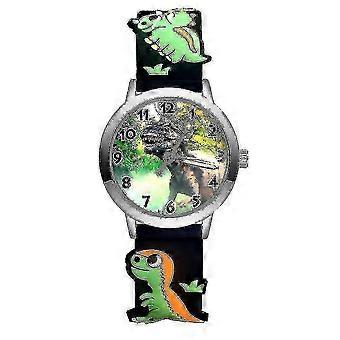 Fashion Cartoon Cute Dinosaur Style Orologi per bambini Bambini Studente Ragazze Ragazzi Quarzo 3d Silicone Orologio da polso