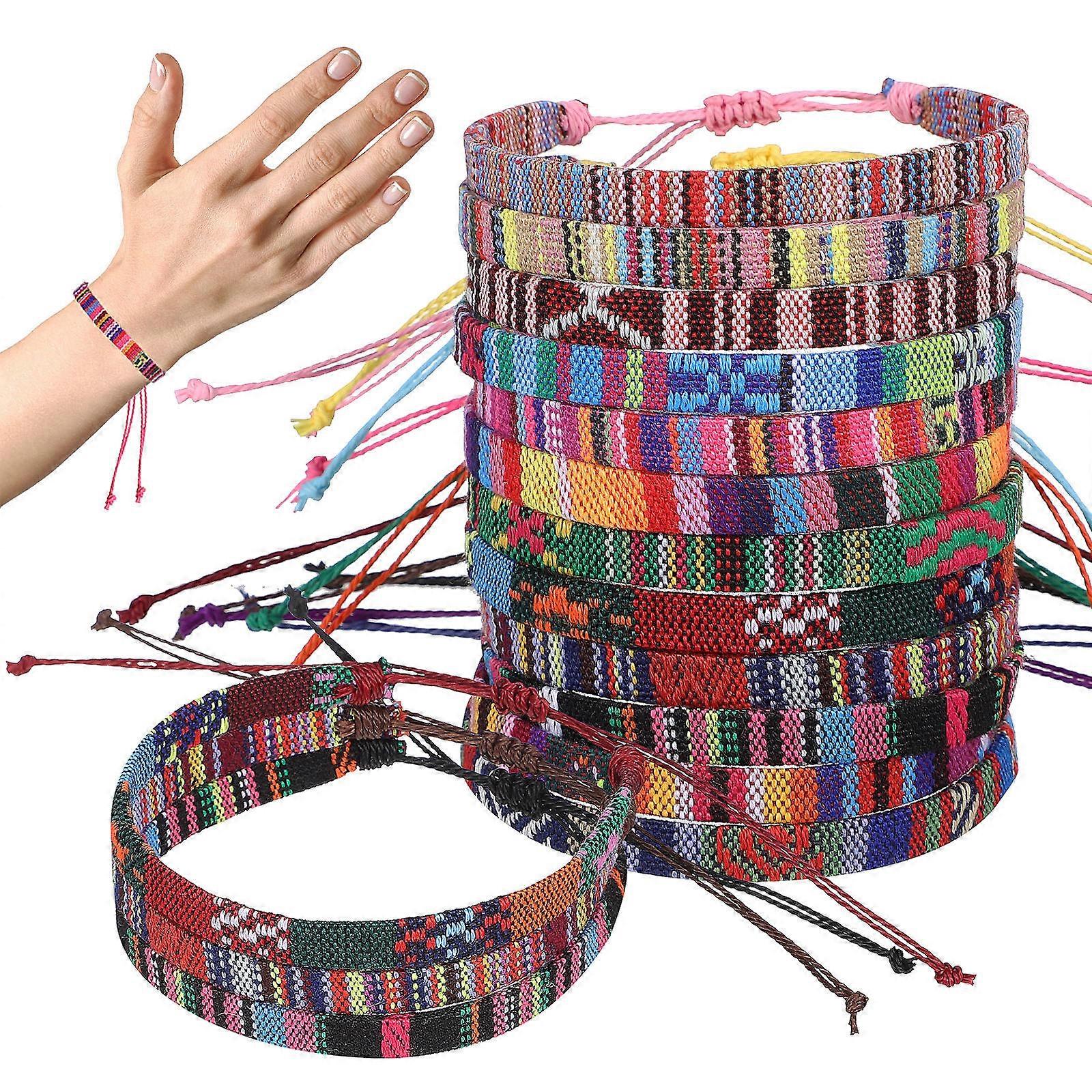 Woven Anklets Bohemian Style for Decor 12Pcs Assorted Color Anklets